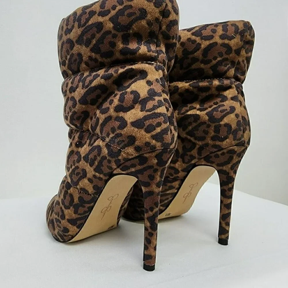 Jessica Simpson Animal Print Quilted Booties 7